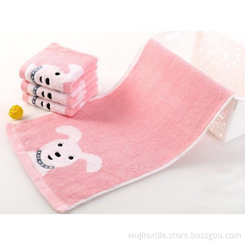 SGS Pink Puppy Cotton Face Towel for Children (WJ-CH1564)